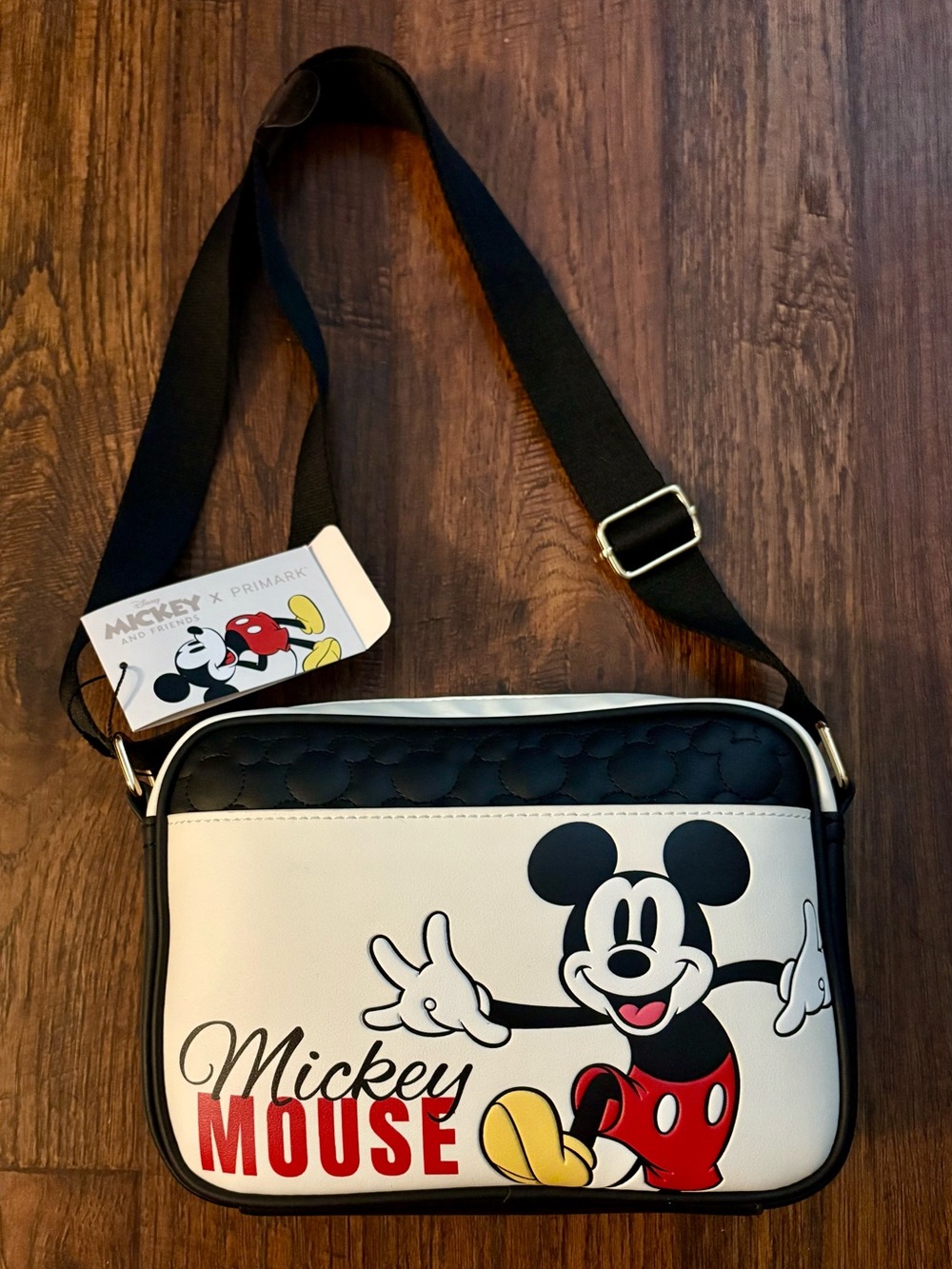 NEW Primark Disney MICKEY MOUSE Camera Crossbody Shoulder Bag Purse Quilted